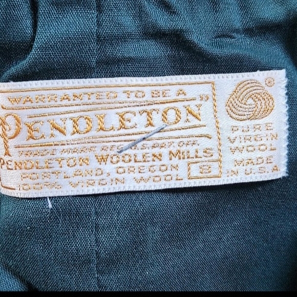 Vintage Pendleton, Size 8, Wool, Plaid, Green White And Red Pants, Wide Leg - Picture 13 of 14